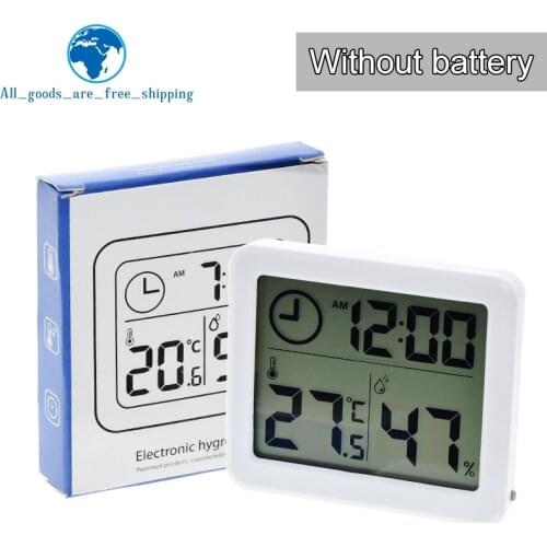 Multifunction Thermometer Hygrometer Automatic Electronic Temperature Humidity Monitor Clock 3.2inch Large LCD Screen
