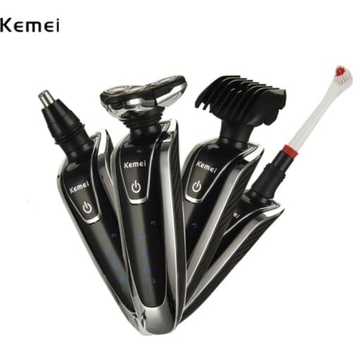 Nose Hair Trimmer Electric Toothbrush Men Rechargeable 4D Floating Four Blade Razor 4 In 1 Multifunction Electric Shaver 45D