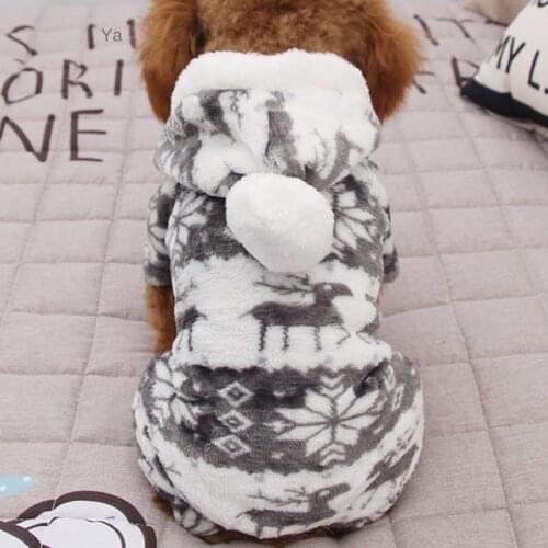 Cotton Print Pet Dog Warm Clothes Puppy Jumpsuit Hoodie Coat Doggy Apparel Keep Warm Dog Puppy Pet Clothes Dog Clothing