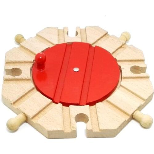 P014 Wooden 360* steering station track compatible with wooden track scene suitable wooden rail cars and electric car