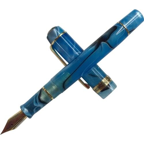 New Kaigelu 316A Marble Blue Acrylic Celluloid Fountain Pen Iridium EF F M Nib Classic Pen Beautiful Blue-Black Business Ink Pen