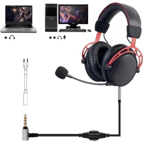 Suitable for HyperX Cloud Alpha S game headset cable, audio cable 3.5mm to 3.5mm with volume adjustment