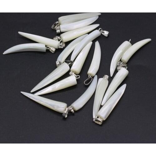 Natural Shell Pendant Milky Long Conical Exquisite Shell Charms For Jewelry Making DIY Bracelet Necklace Earrings Accessories