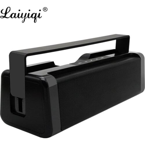 Laiyiqi new square Bluetooth speaker Radio FM Digital display screen portable handle belt sound box boombox caixa som portatil