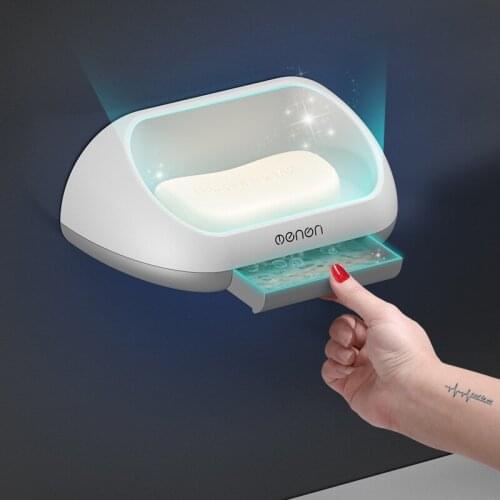 Portable Soap Rack with Drainage Shower Box Rack Wall-mounted Soap Rack Leak-proof Suction Cup Soap Box Bathroom Supplies