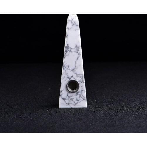 Drop shipping wholesale Natural Quartz white turquoise crystal smoking pipe tobacco pipe point wand cigarette holder X40