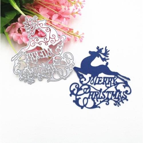 Merry Christmas And Fawn DIY Scrapbooking Photo Album Paper Card Craft Cute Embossing Metal Cutting Dies Stencils Scrapbooking
