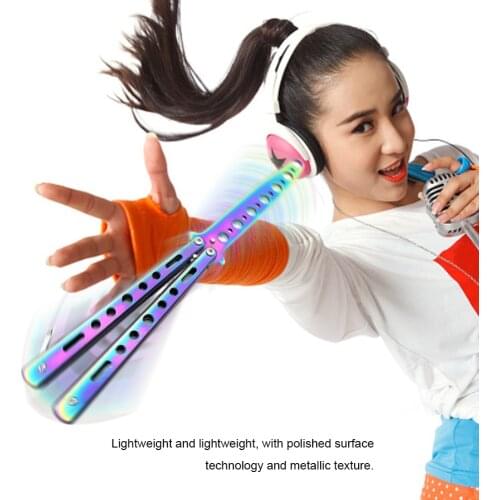 Stainless Steel Cutter Practice Butterfly Beginner Training Folding Knife for Outdoor Camping Barber Comb Tool