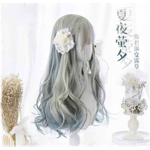 Sweet Princess Dolly Party Wigs Anime Cosplay Wigs Wavy Gradient Long Curly Hair Harajuku Lolita Wig Daily Wigs Dropshipping