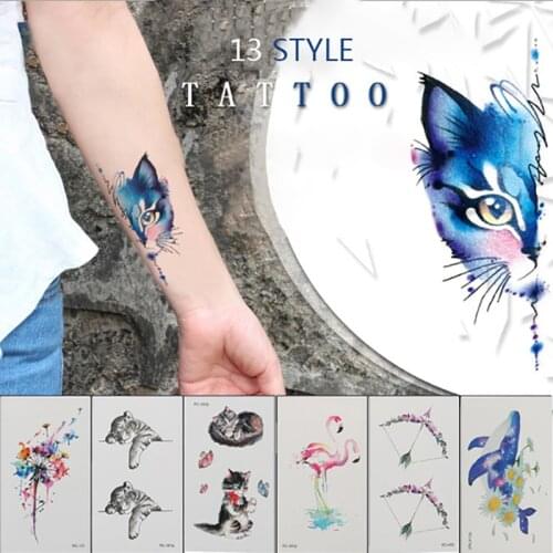 Cat Dog Fake Tatto Flash Waterproof Temporary Tattoo Stickers Tatoo Tatouage Neck Hand Back Foot shoulder for Girl Women Men