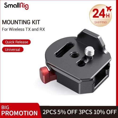 SmallRig Universal Quick Release Mounting Kit for Wireless TX & RX Anti-twist design Multiple 1/4 screws for Magic Arm 2482