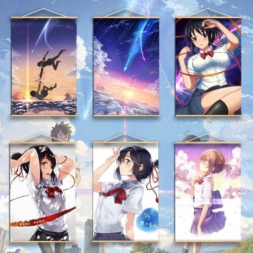 Your Name Tachibana/Miyamizu Mitsuba Anime Posters Canvas Painting Wall Decor Retro Poster Wall Art Picture Room Home Decor