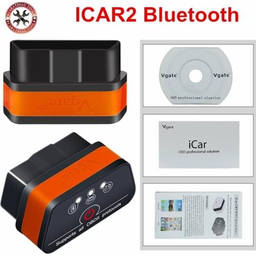 Vgate Icar2 Bluetooth OBD2 Diagnostic Scanner ELM327 For all OBD2 Protocols Scanner for Android/PC Code Reader For Most Cars