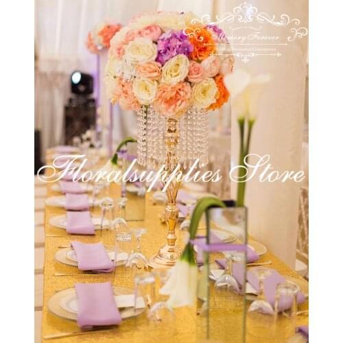 58cm Tall acrylic crystal wedding centerpiece metal flower stand Table decor wedding supply Wedding decorations Hotel