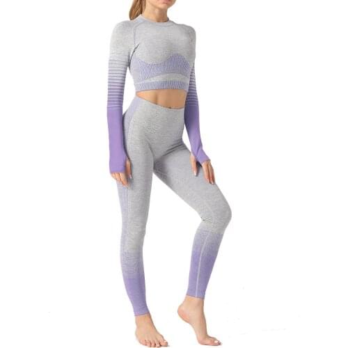 Seamless Yoga Set Active Wear Women 2 Piece Sport Set Tracksuit Women Seamless Workout Clothes For woman Gym Suit Fitness Sets
