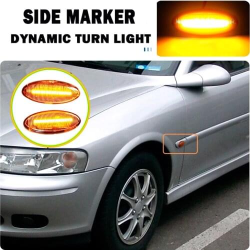 2Pcs Dynamic LED Side Marker Light Turn Signal Lamp For Opel/Vauxhall Vectra B MK1 1995-2002 /B CC MK1(J96) 1995-2003