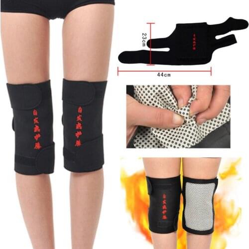 2 Pcs tourmaline health care magnetic therapy self-heating knee pads knee support protection