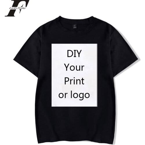 2019 Customized Print T Shirt Men DIY Your like Photo or Logo White black tshirt cotton short sleeve Tops t-shirt