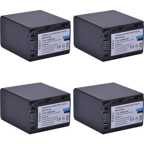 4x 4500mAh NP-FH100 NP FH100 FH100 Battery for Sony DCR-SX40 SX40R SX41 HDR-CX105 FH90 FH70 FH60 FH40 FH30 FP50 SR42E SR45E HC5E