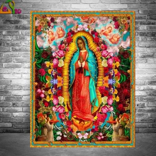 5D Diy Diamond Painting Cross Stitch Kits Diamond Embroidery Our Lady of Guadalupe Virgin home decor Mother nature god