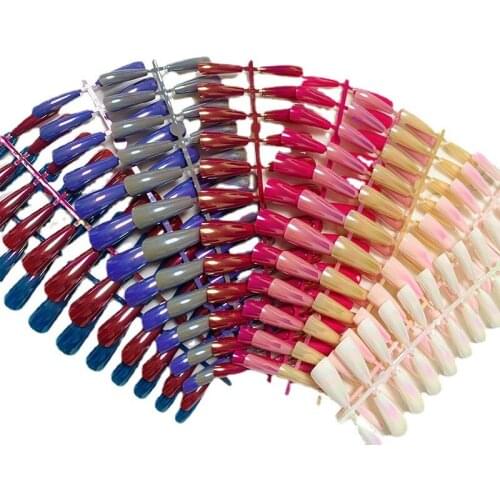 Aurora Long Coffin False Nail Ultra Long Ballet Film Colored Europe and America Fake Nail Tips DIY Nail Art Wholesale