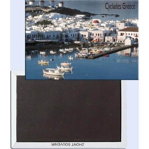 Mykonos Harbor, Cyclades, Greece, Magnetic Refrigerator Affixed With Tourist Souvenirs home accessories 24834