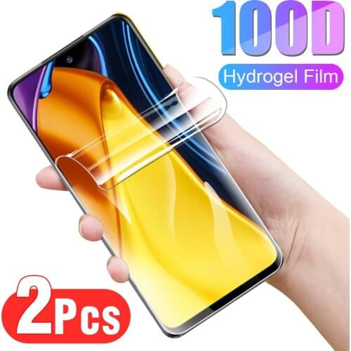 2PCS Hydrogel Film For Xiaomi Poco M3 Pro 5G Screen Safety Film For Xiamoi Poco X3 Pro X3 NFC X3 F3 GT 5G HD Protection Film