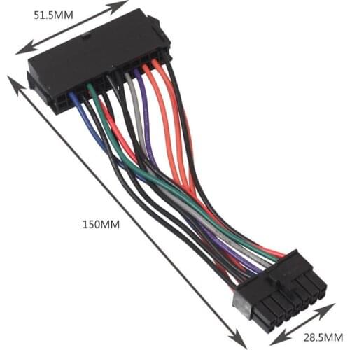 24Pin to 14Pin ATX Power Supply Cable ATX 24 pin to 14 pin For Lenovo IBM Q77 B75 A75 Q75 18AWG Wire Upgrade higher wattage PSU