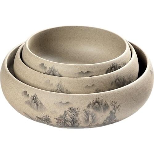 Tea Wash Stoneware Narcissus Flower Pot Ceramic Large Indoor Non-porous Copper Grass Hydroponic Plant Pot