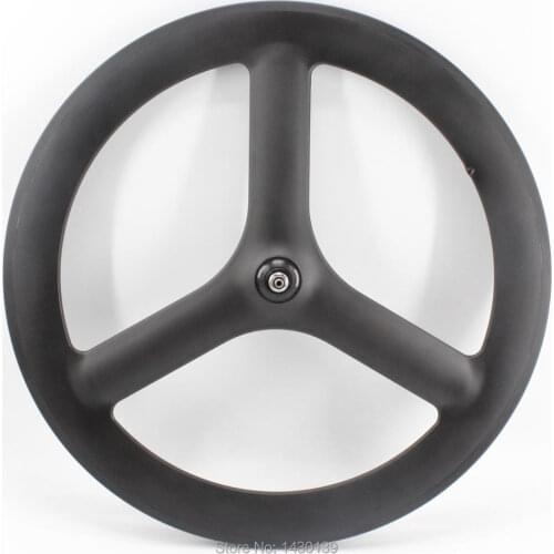 New 700C Fixed Gear/ Track/ Road bike matt full carbon bicycle wheelset 3 spokes and tubular rim integrated with hub Free ship