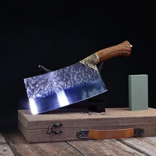 Little Cook Kitchen chef knife 8.6" forged Handmade fixed blade Chinese meat Cleaver vegetable cutter Cooking cuisine tools