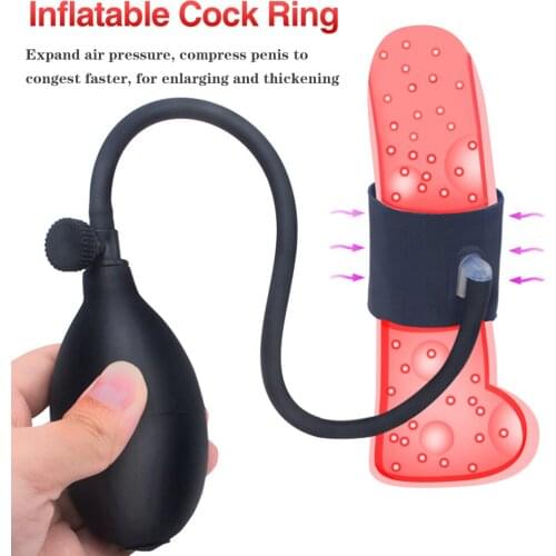 Inflatable Penis Sleeve For Penis Enlargement Penis Exerciser Male Extender Penis Pump Sex Toys For Men Cock Rings Chastity Belt