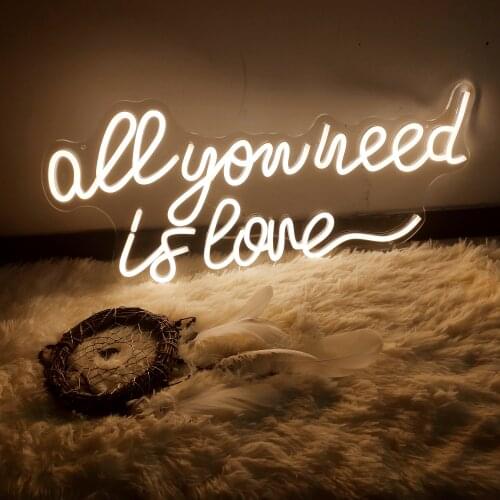 Neon Sign All You need is Love Bar Pub Home Room Wall Ins Decoration Lighting Decor Wedding Decor Party Decor Personalize