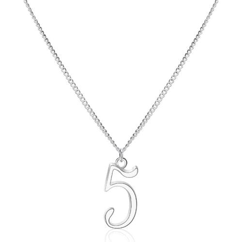 Gift Digital 5 Roman Arabic Numeral Sign time chain Necklace Numbers name symbol Logo Family Friend Birthday date Jewelry