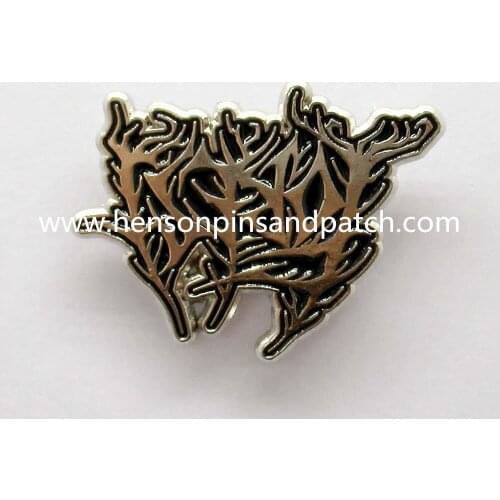 Customized Gold metal sharp cut out black pin icon