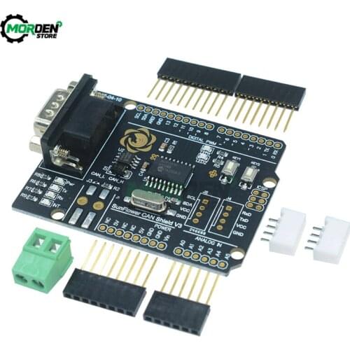 CAN Bus Shield Board Module MCP2515 SUB-D Connector Standard UART IIC SPI LED Indicator Controller CAN 4.8-5.2V for Arduino
