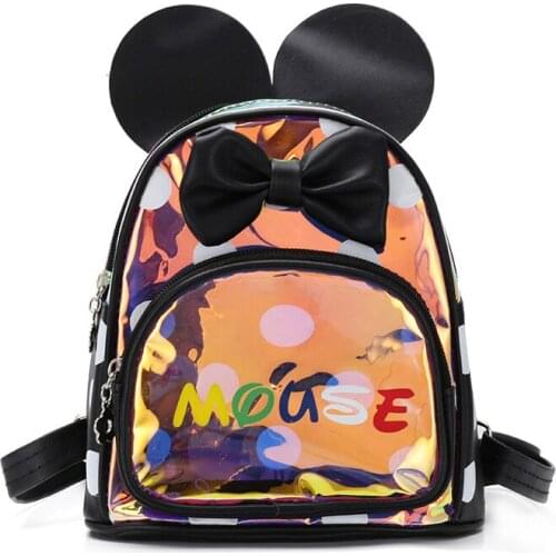 Disney Mickey mouse kindergarten school bag cartoon candy color backpack student handbag shoulder bag
