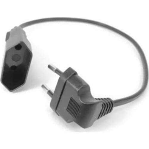 1PCS 0.6M Power Adapter Cord 90 Degree Angled European Round 2Pin Male to Female EU Plug Power Cable For UPS PDU