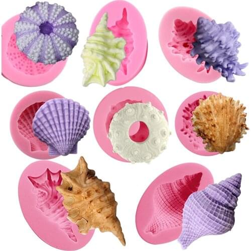 1Pcs Silicone Shellfish Starfish Shell Soap Mold Cookie Candy Baking Mold Mould Crafts DIY Kitchen soap Tools Home Decor