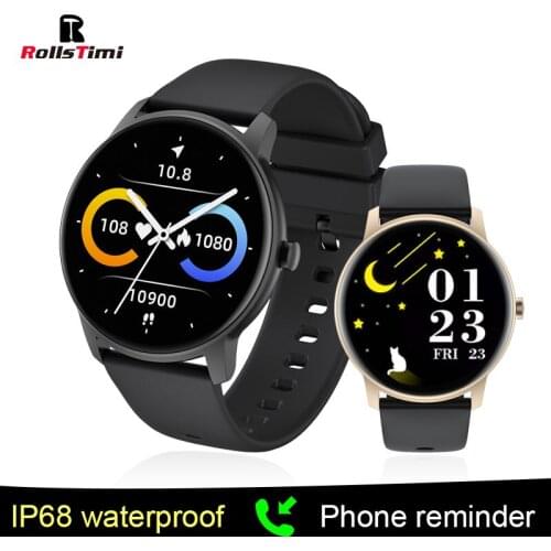 Rollstimi Women Smart Watch Weather Forecast Activity Tracker Heart Rate Monitor Sports Ladie Smartwristband Men For Android IOS