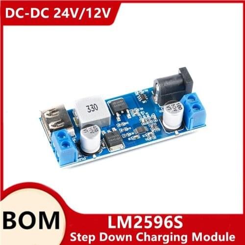 Replace LM2596S DC-DC 24V/12V To 5V 5A Step Down Power Supply Buck Converter Adjustable USB Step-down Charging Module For Phone