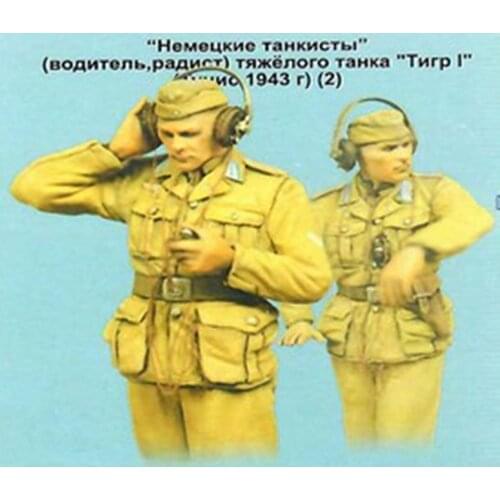 1:35 Ratio Of Die-cast Resin World War II German Army 2 Individual Soldiers Need To Assemble And Color By Themselves