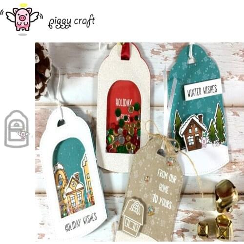 Piggy Craft metal cutting dies cut die mold Label tag decoration Scrapbook paper craft knife mould blade punch stencils dies