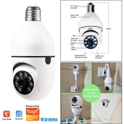 WiFi Camera Light Bulb 360° Rotate IP Security Camera Wireless Auto Tracking Video playback