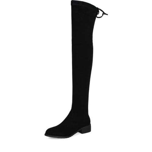 Institute for womens shoes wind in the winter of 2018 new foreign trade low comfortable with 32 181029-44 yards knee-high boots