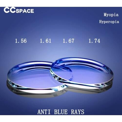 1.56 1.61 1.67 1.74 Index Anti Blue Light A Pair Of Optical Lens GREEN-EMI Prescription Myopia Presbyopia Scratch-resistant