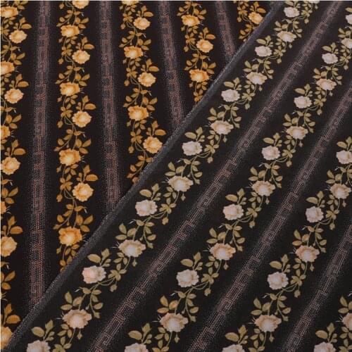 1 Meterx1.38 Meter 100% Silk Crepe De Chine Printed Fabric Dress Shirt Diy Vintage Flower