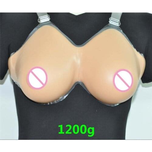 1 Pair 1200g D Cup Dark Artificial Breasts faux seins Silicone Breast Forms Fake boobs Tits realistic silicone breasts shemale