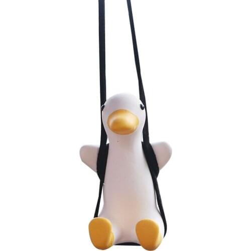1pc Little Duck Swing Car Pendant Decoration Cute Duck Auto Rear View Mirror Pend Swing Duck For Housewarming Party Birthday New