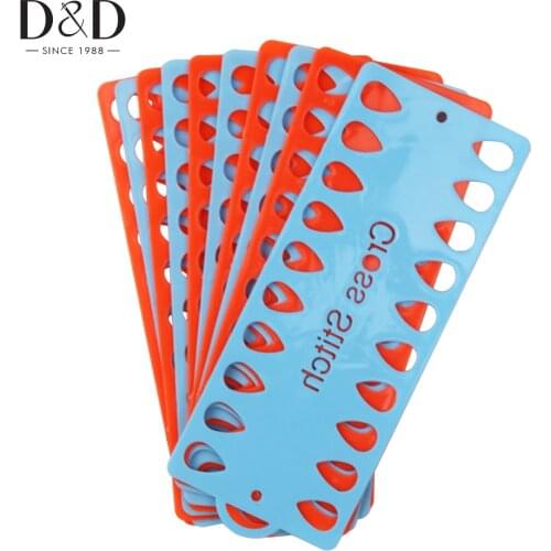 Random Mixed 10Pcs Plastic Cross Stitch Row Line Tool 20 Positions Thread Board Thread & Yarn Organizer Embroidery Accessory